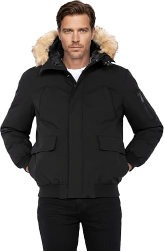 Schott Keyburn Giacca Uomo, Nero, XXL