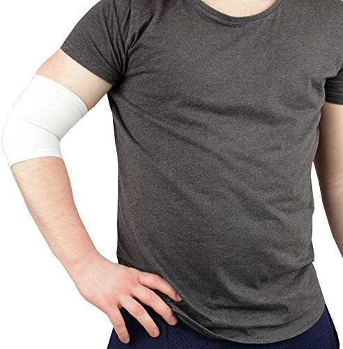Bestlivings Ellenbogenbandagen in weiß, Gelenkschoner Schutz Schoner für Ellenbogengelenk Unisex