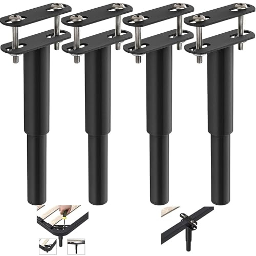 YELIKIT 4pcs Pieds de lit réglables en métal rétractables de 18 à 33 cm - pour Meubles de Cuisine, placards, canapés, Lits