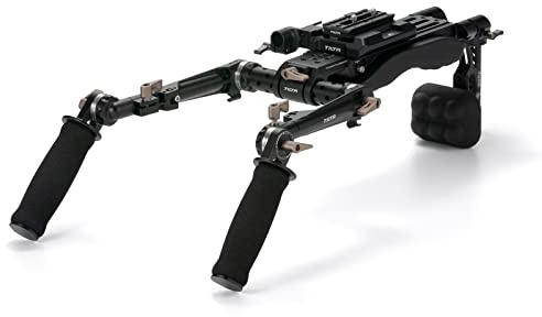 TILTA Camera Shoulder Rig with Dual Rosette Handgrip, Dual Quick Release Baseplate and Soft Velcro Shoulder Pad, Lightweight Video Film Making System Kit for DSLR Camera and Camcorder TA-LSR-B