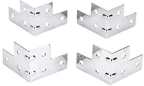 ANVALI Möbelkantenschutz, Ecktisch-Ecke, 4 Stück, Eckstreben, Aluminiumgehäuse, rechtwinklige Halterung, Winkelstütze, Schutzabdeckungen, Möbelbeschläge, 54 x 39 mm
