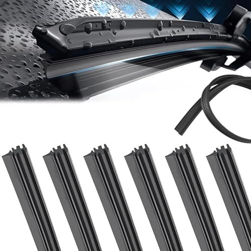 FANNAS 6 Pezzi 800mm Gomma di Ricambio per Tergicristalli, Gommini Tergicristallo, Strisce di Gomma di Ricambio Ricariche per Spazzole Tergicristallo Universale