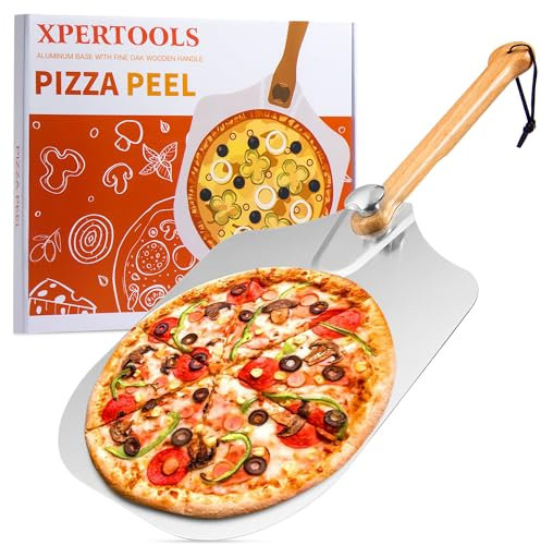 XPERTOOLS Pizza Peel 12 Inch: Premium Wooden Pizza Peel and Pizza Paddle, Ideal Pizza Shovel and Pizza Spatula for Your Pizza Oven, Essential Pizza Oven Accessories for Homemade Pizza Perfection
