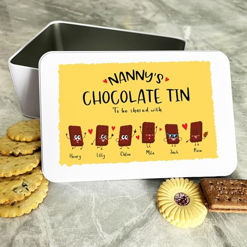 Fingerprint Designs Personalised Rectangular Storage Tin | Playful and Customizable | Airtight Lid | 19.2 x 12.7 x 7.5 cm | Perfect for Cookies, Cake, Sweets