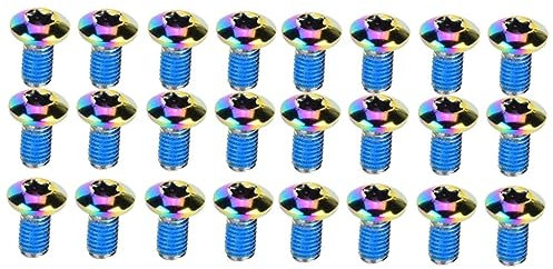 Yardwe 12pcs Mountain Bike Brake Pad Screws Titanium Steel Disc Brake Bolts Fit Front Rear Bikes Easy Installation Colors