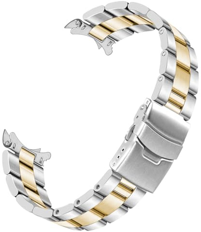 Kai Tian Konisch Armband Gebogenes Ende Edelstahl Uhrenarmband für Herren Damen 20mm 22mm Solider Bereitstellungsschnalle Schwarzes Silber