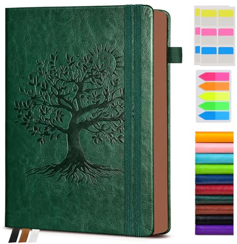 Vintage Leather Journal - 300 Page Lined Journal Notebook with Numbered Pages,A5 Notebook for Women Men,Travel Diary,Daily Journal for Writing, Note Taking, School & Work (5.8 x 8.3)