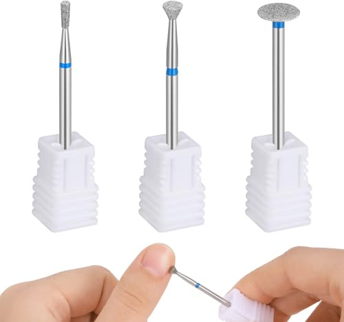 3 Stück Professionelle Nagelfräser Bits Edelstahl Nagelfräser Aufsätze Gel Acryl Nagelhaut Nagelbohrer Fräser Hartmetall Fräser Bits für Nagelfräser Professioneller Nnail Drill Bits für Maniküre