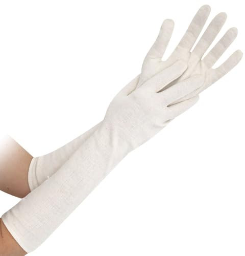 FRANZ MENSCH 600 Stück Hygostar Baumwollhandschuhe Nature Extra Long, natur, 9/L, L: 45cm, Karton, Baumwollhandschuhe, Schutzhandschuhe, Stoffhandschuhe