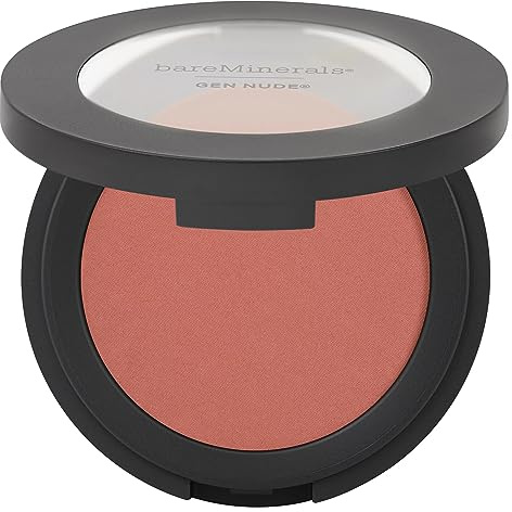 bareMinerals GEN NUDE Powder Blush - Pressed Mineral, Soft Matte Finish | Ultra-silky, talc-free vegan compact builds and blends seamlessly. Wears all day for a soft-focus matte flush