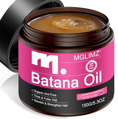 MGLIMZ Raw Batana Oil for Hair Growth, 100% Pure Unrefined Organic Botana Oil Paste, Batama Hair Growth Oils for Anti Hair Loss, Thicker & Fuller Hair(5.3 Oz)
