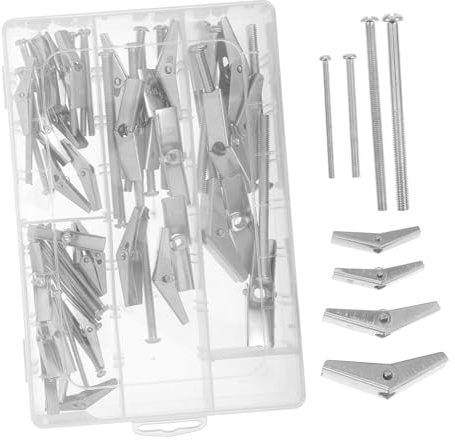 TOPBATHY 32pezzi Bulloni Ginocchiera e Ad Alette in Ferro Per Cartongesso Kit e Metallici Per Fissaggio Robusto e Installazione Facile Su Varie Superfici
