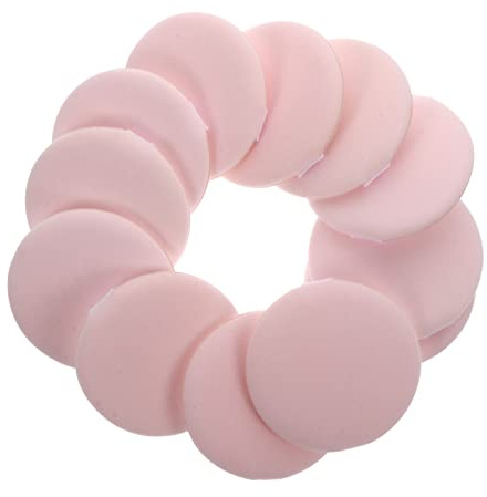 OSOLADY Esponjas Cosméticas Redondas Sin Látex 12 Piezas Tamaño Estándar Para Maquillaje Húmedo y Seco Niñas Cinta Aplicadora Uso Diario
