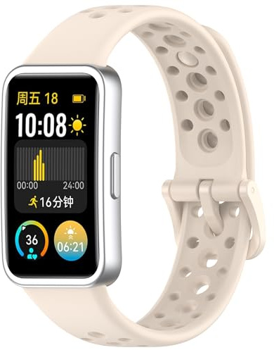 SMYAOSI Rem kompatibel med Huawei Band 10 9 8 armband, justerbart silikonarmband mjukt sportersättningsband fitnessband för Huawei Band 10 9 8 Smartwatch tillbehör, En storlek, Silikon, Ingen ädelsten