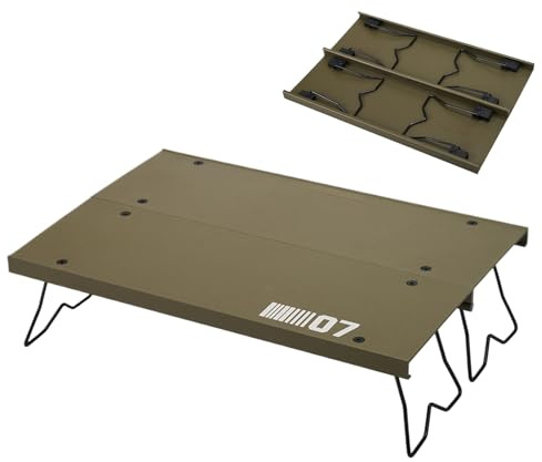 Generisch Mesa plegable para camping, 33 x 11,5 x 3 cm, plegable para jardín y balcón, robusta mesa plegable de aleación de aluminio, ligera y portátil, con distribución estable del peso