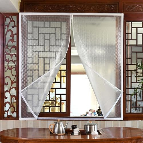 Window Insulation Kit Clear Plastic Sheeting Draft Stopper Thermal Insulation Door Window Seal Strips Privacy Window Film Reusable (W*H:50x80cm/20x32in)