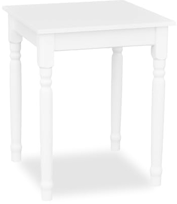 Metdrew Esstisch aus Holz | küchentisch 60x60 | holztisch | Tisch mit dekorativen Beinen | Esstisch für 2 Personen | Tisch klein küche | skandinavisch | küchentisch weiß | Tischplatte: Weiß