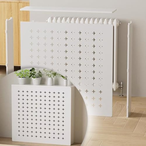 OPOLDBDMAC Heizkörperverkleidung Modernes Lamellen-Design Heizkörper Abdeckung, Erhöhte Abriebfestigkeit Paneel Heizkörperabdeckung Für Schlafzimmer Wohnzimmer Büro(60 * 80 * 20cm/24 * 31 * 8in)