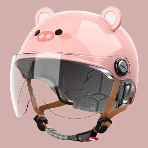 Kids Motorcycle Crash Half Helmet, ECE 22.06 Approved Children's Open Face Motorcycle Helmet with Sun Visor, Scooter Helmet for 3-12 Years Old Boys and Girls A,48-55cm