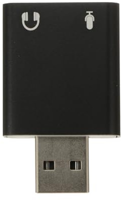 Scheda Audio Esterna con Jack in Lega di Alluminio USB 7.1 | Adattatore Stereo Plug And Play, con Ingresso Microfono e Uscita Cuffie, Nero, per Computer e Portatili
