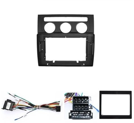 Fascia du Panneau Radio Audio Tableau De Bord Kit Panneau Lecteur DVD Écran Automobile Radio Fascia Cadre 10inch pour VW pour Touran 2004 2005 2006 2007 2008(FrameB Cable Canbus)