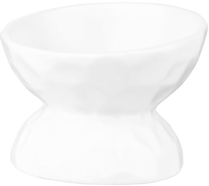 BESPORTBLE Gamelle pour Chat Surélevée en Céramique Blanche Petite Taille Bol Anti-Renversement Protection du Cou Distributeur de Nourriture et d'eau pour Animaux Repas Confortable et