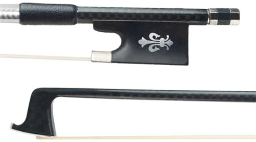 Archet De Violon Archet De Violon 4/4 En Fiber Carbone Bâton Rond Enroulement Fil Argenté Grenouille En Ébène Avec Fleur Lis