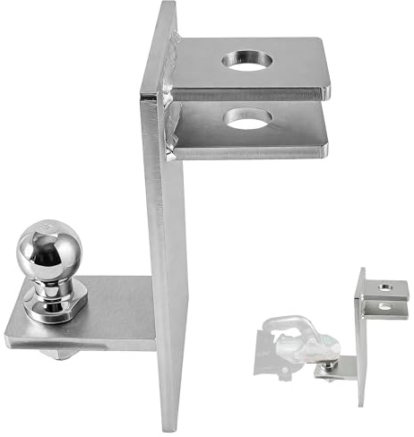 Enganche de Remolque con Bola 50mm, Bola de Enganche de Remolque Brazo de Remolque de Soldadura con Rótula Barra de Tiro para Acoplamiento Camiones Coches
