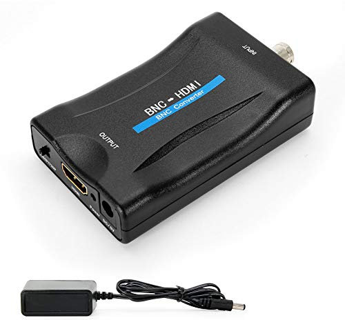 CVBS BNC to HDMI Converter, Composite BNC and Audio Input to HDMI Output Adapter with 720P/1080P Switch, Transfer Analog Video Signal from CCTV Security Camera to HD Monitor Projector Computer