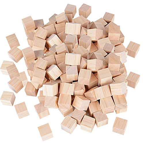 DEOMOR 100 Stück Holzwürfel 20mm Blanko Deko Bastelmaterial Quadrat Natur zum DIY Basteln Malen Handwerk Dekoration