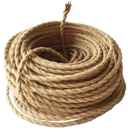 GreenSun Cable Trenzado Vintage - 2 Hilos 20M Vintage Cable Electrico 2 x 0,75mm² Lampara Techo cable Cuerda para Lámparas Colgantes de Bricolaje