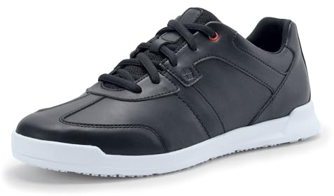 Shoes for Crews Men's Vegan Leather Slip-Resistant Work Sneakers – Comfortable, Water-Repellant, Non-Slip, Removable Insoles, Ideal for Restaurant Catering Kitchen, Chef-Footwear – Freestyle II