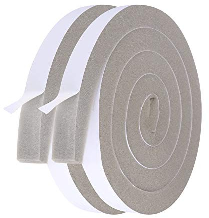 Futuwi Air Conditioner Foam-2 Rolls, 1 Inch Wide X 1 Inch Thick Total 13 Feet Long, AC Foam Weather Stripping Insulation Tape for Face Shield's Headband(6.5ft x 2 Rolls)