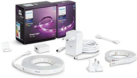 Philips Hue White & Col. Amb. Lightstrip Plus 2m Basis + Lightstrip Plus 1m Erweiterung, 16 Mio. Farben, steuerbar via App, kompatibel mit Amazon Alexa (Echo, Echo Dot)