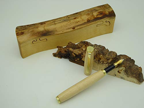 Set Schreibgerät-Unikat-Füller Birke Holz + Design Kästchen