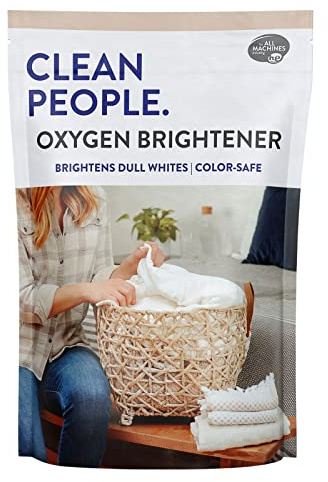 THE CLEAN PEOPLE Natural Oxygen Brightener Stain Remover - Chlorine-Free, Plant-Derived, Brightens Whites & Colors - Natural Stain Remover for Laundry - 79 oz