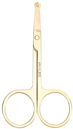 EWANTO - 10 forbici per peli di animali e gatti, con punta tonda di sicurezza, per la cura di viso e zampe, colore oro, in acciaio inox, per la cura del pelo del cane, per la cura del pelo