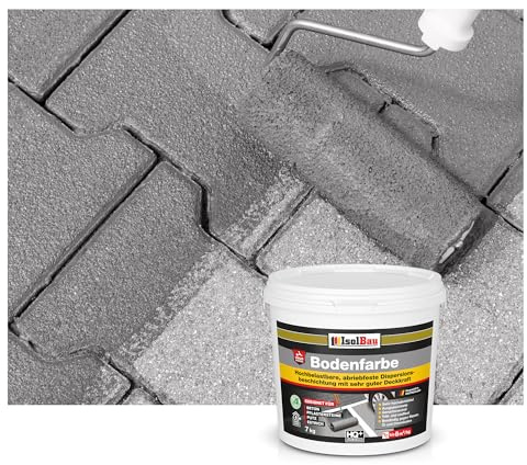 Isolbau Bodenfarbe - 7 kg - Boden- und Betonfarbe für Keller. Garage. Werkstatt - Wasserfeste Bodenbeschichtung für innen & außen - Betongrau (RAL)