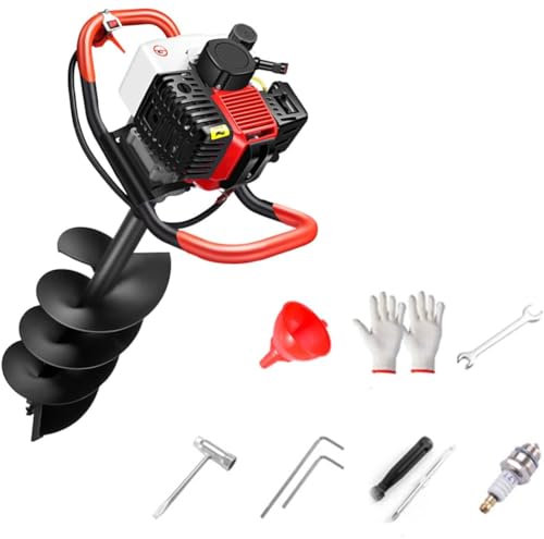 GBHJJ Post Hole Digger 158CC, Auger Post Hole Digger, Post Hole Digger Gas Powered, Hole Digger For Planting, Portable Lightweight Petrol Piledriver,158CC/5