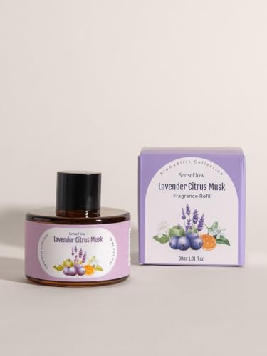 SenseFlow Oli Essenziali per Diffusori 30ml, Oli Aromatici Puri al 100%, Terapeutico per Diffusore Aromaterapico in Camera, Allevia Lo Stress, Migliora La qualità del Sonno - Lavanda Agrumi Muschio