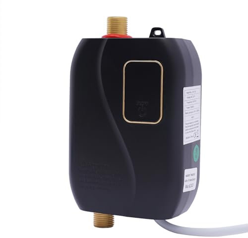 JUDEMII 3,5 KW Elektrischer Klein-Durchlauferhitzer 220 V Tankloser Wassererhitzer 25-50℃ Warmwasserbereiter mit LCD Digitalanzeige Niveau Mini Durchlauferhitzer für Küche Badezimmer Waschbecken