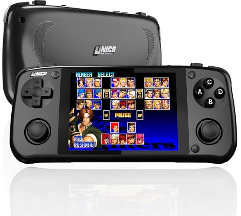 UNICO Console Portatile, 40 giochi SNK Retro Preinstallati tra cui King of Fighters, Metal Slug ecc., 4 IPS Console Portatili, Risoluzione 720*960, Batteria da 3500mAh, Ottimo Regalo