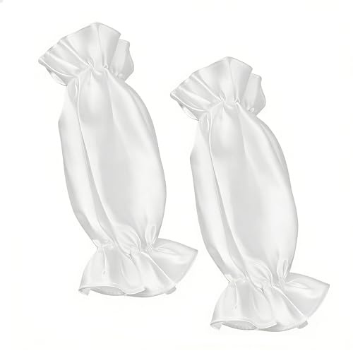 nbeads 2 Pcs Manchon Bouffant Amovible, Manchettes Bouffantes Extensibles en Velours pour Mariage Thé Bal de Promo, 28x12cm, Blanc
