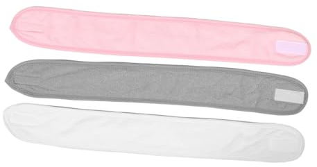 CALLARON 3stücke Elastisches Stirnband mit Verstellbarem Klebebandverschluss Doppellagiges Haarband zum Gesichtwaschen und Schminken Atmungsaktives Stirnband für Spa Bad und Sport Einfach