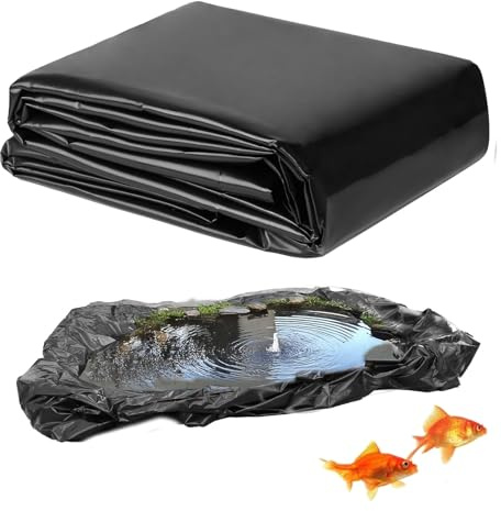 Gguwug teichfolie 7x11.5m poolfolie Kann Wiederverwendet Schwarze Folie Garten, Reißfest Baufolie Flexibel Gartenteiche Dichtungsfolie Teichmembran Folie Wassergarten und Wasserfall