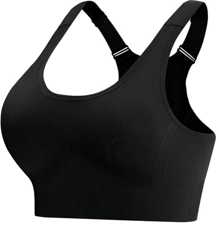Aseniza sport-BH dam push up sport bh justerbar sportbehå med breda remmar starkt grepp utan bygel korsad rygg vadderad fitness löpning jogging yoga bh
