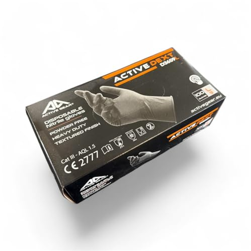 Generico Guanti Monouso Active Dext D3660 Neri Tg. XL 100 Pz. Extra Forti | 7,0 grammi