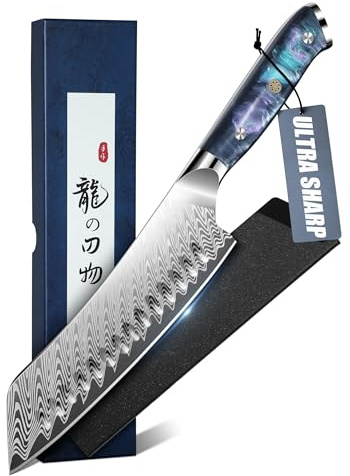 DRAGON RIOT Kochmesser Profi Messer mit Harzgriff, Scharfe Küchenmesser