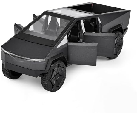 MODVKVK Tesla Truck 1:32 Model Car, Toy Trucks With Light & Music, Pull Back Function, Alloy Die-Cast, Great Mini Vehicle Toy for Children Ages 3 and Up and Car Collectors (Gray)