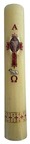 Cirio Pascual 1/2 Kilo Jesus 12L x 1.5 W Christ Resurrected Image Paschal Candle #18483
